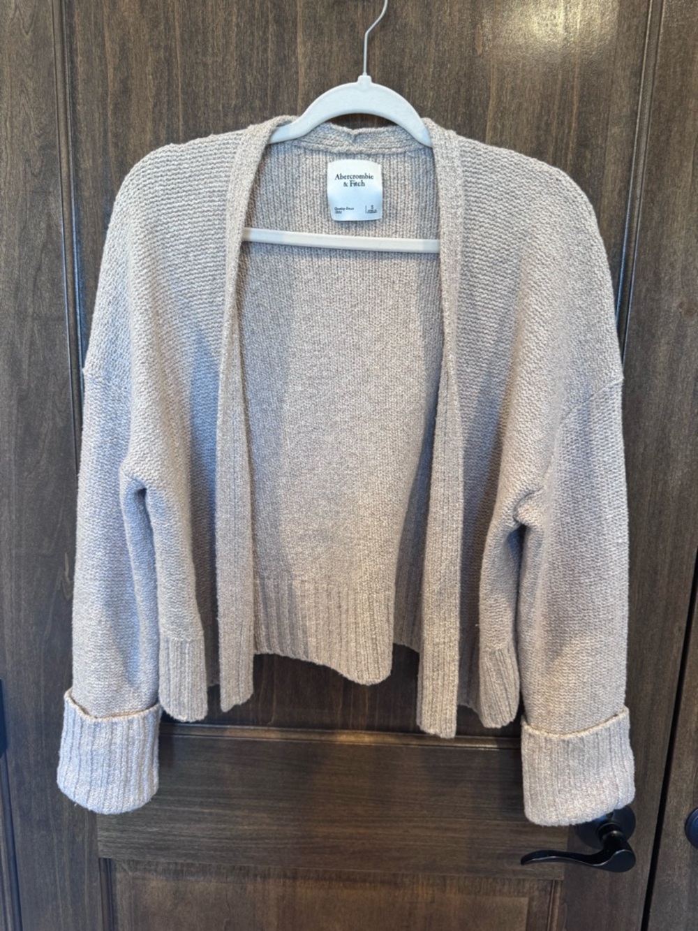 Abercrombie & Fitch Women's Light Beige Open Cardigan
